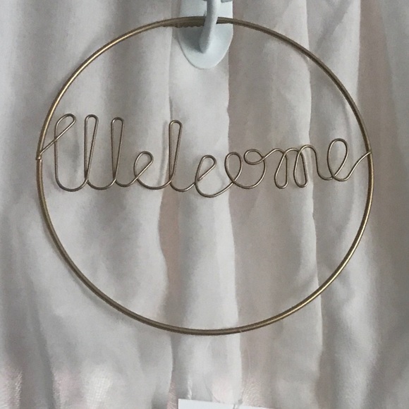 Round Gold “Welcome” Iron Wall Decor Sign, 8 in. - Picture 16 of 16